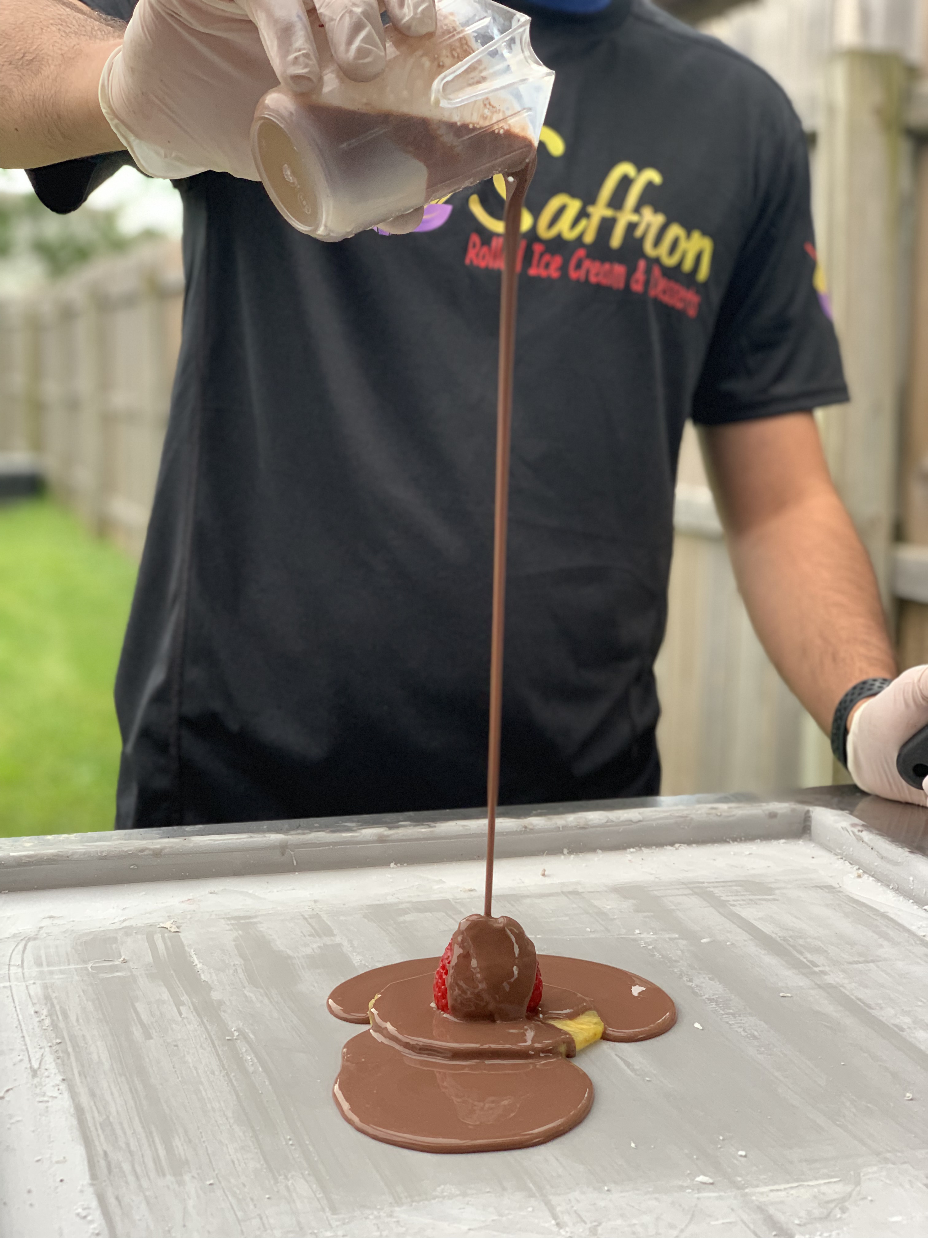 Guests enjoying desserts from Saffron catering