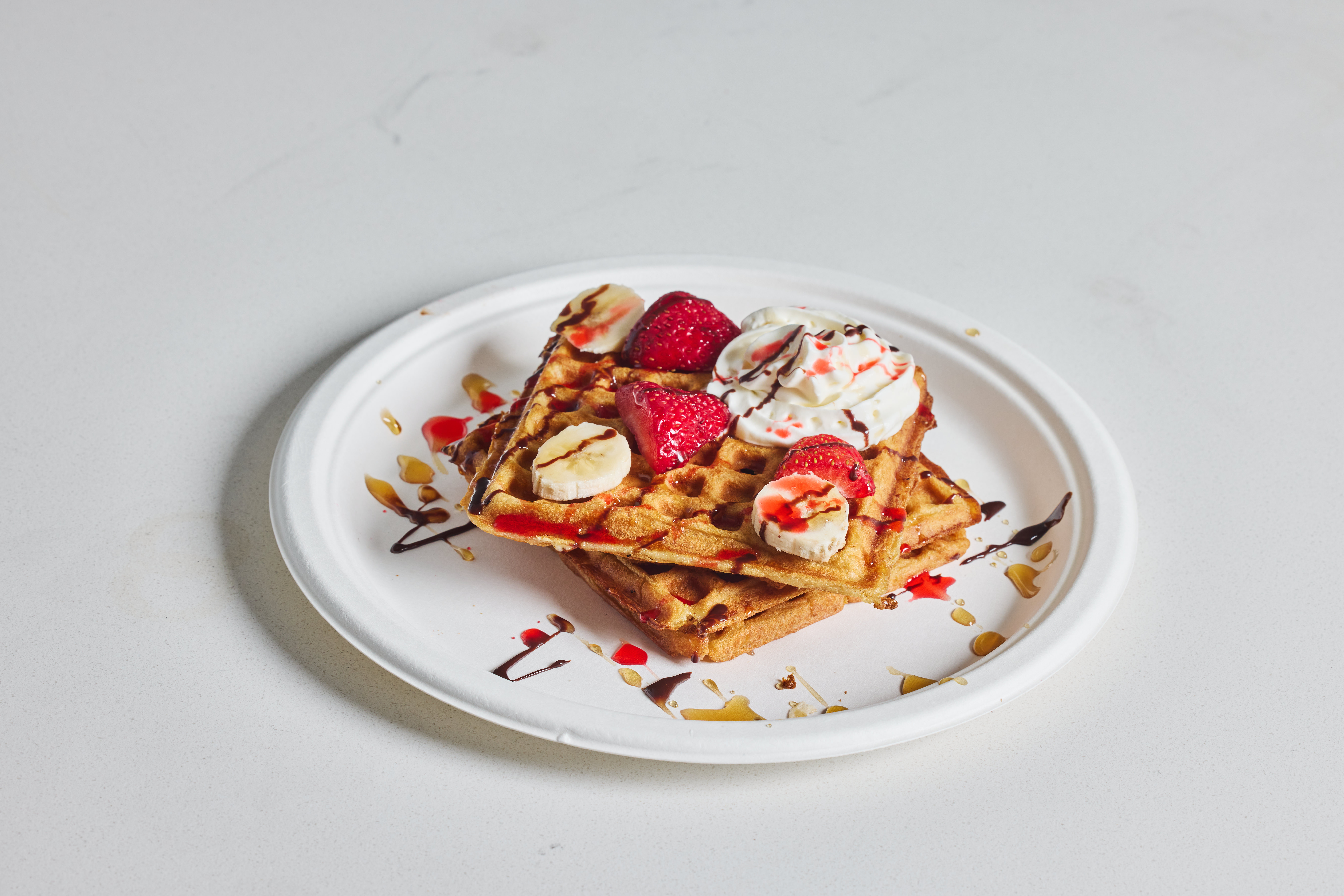 Waffle dessert at Saffron